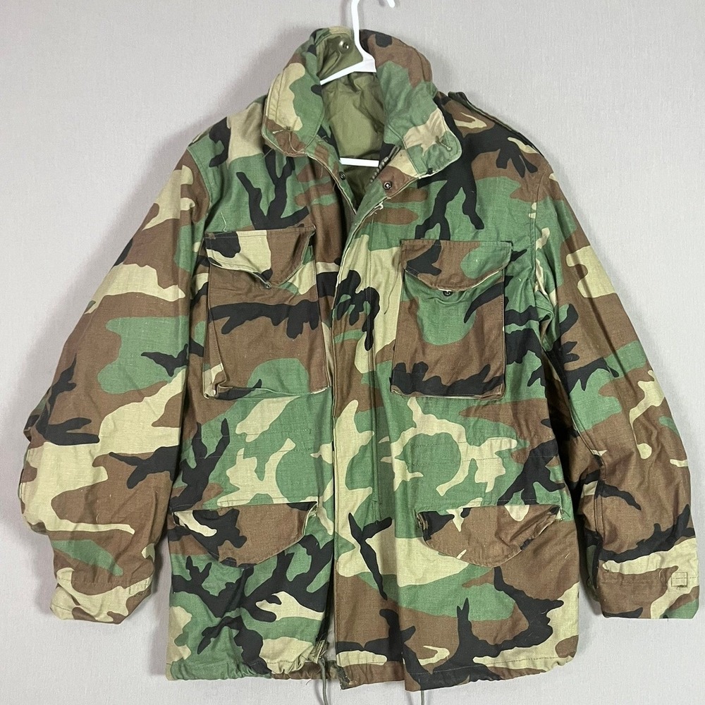 Golden Mfg M-65 Field Jacket Medium Regular Woodland Camo 90s EUC